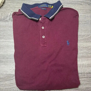 Polo Ralph Lauren Men's Shirt Maroon Short Sleeve Polo Small Pony Sz XXL Preppy